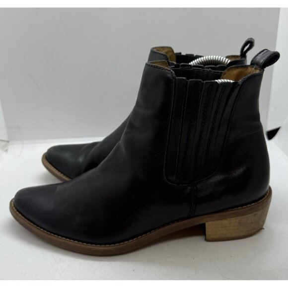 Madewell Spencer Chelsea Ankle Pull On Leather Women's Boots Black BOHO Sz 6.5 - Picture 3 of 10